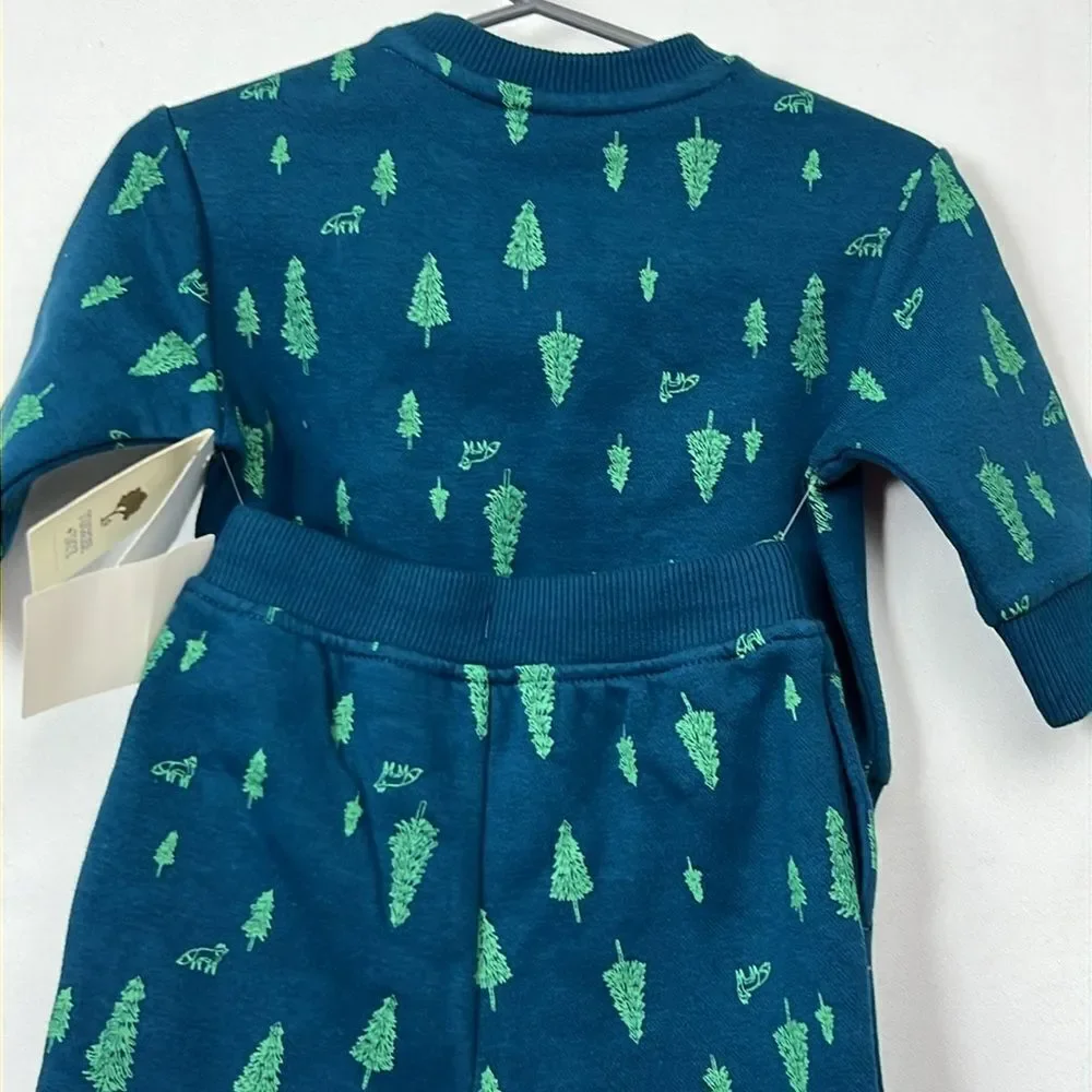 Tucker and Tate Blue Evergreen woods 2 piece sweatsuit NWT